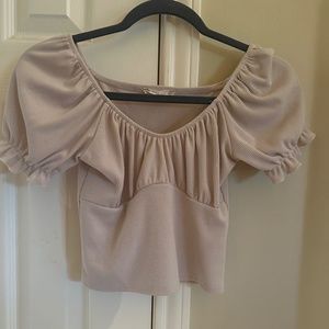 Beige Crop Top